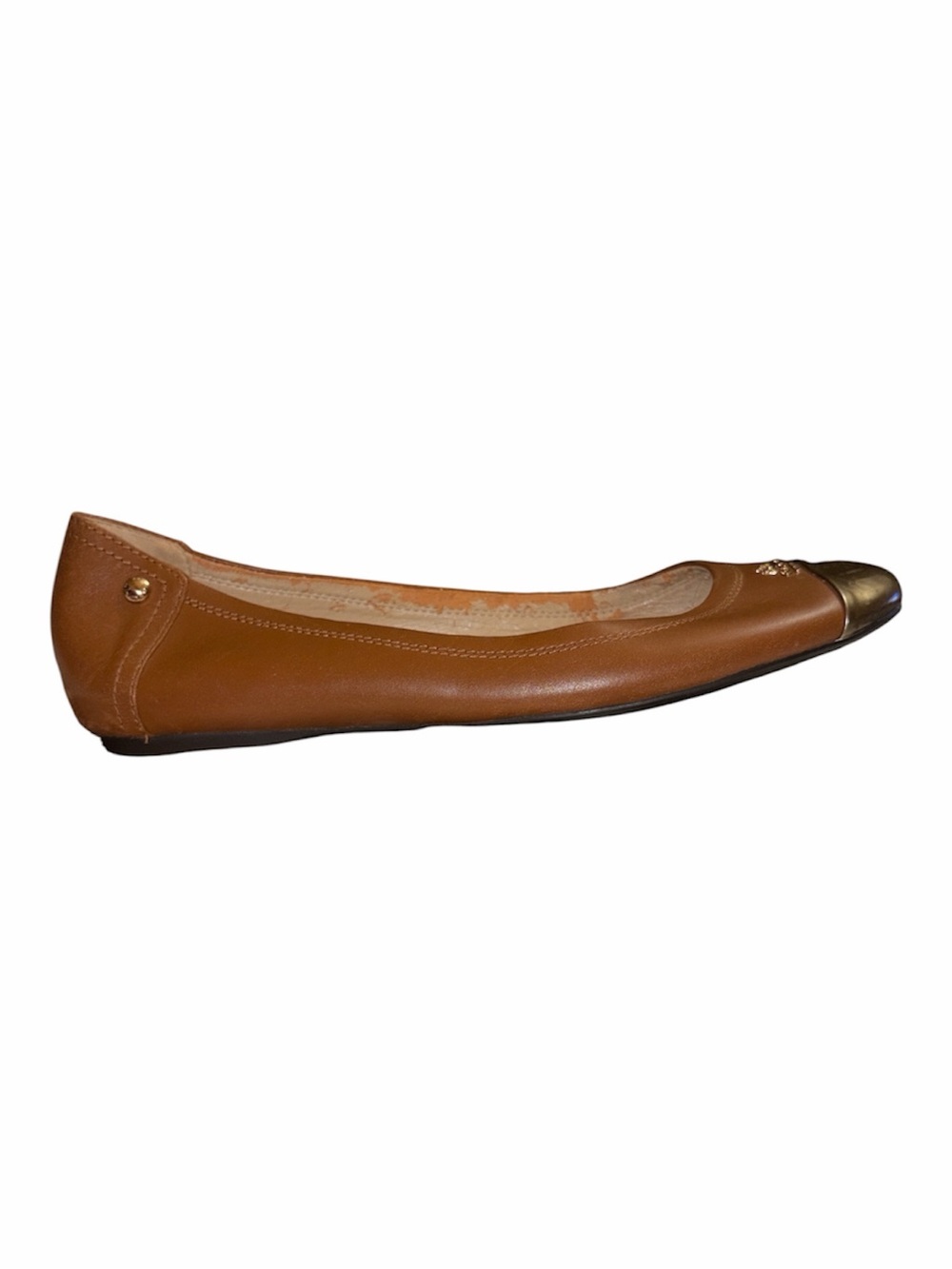 Coach Chelsea Ballet Flats 9.5 Saddle/Brass *CALLOUT - Picture 4 of 6